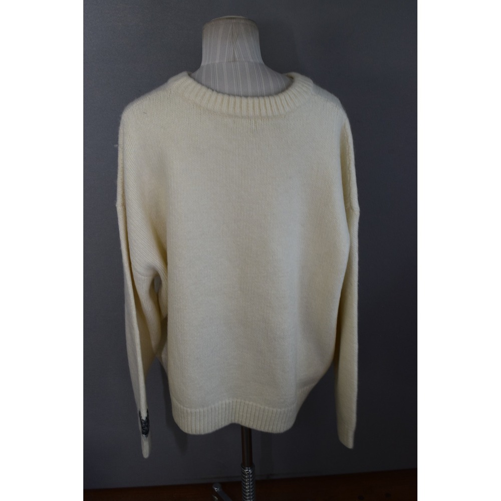 Sundance Heart Sweater XXL Cream Black Graphic Knit Pullover Womens - Picture 3 of 5